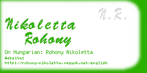 nikoletta rohony business card